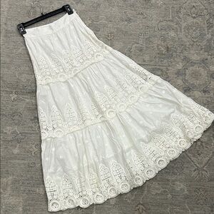 ANTONIO MELANI White Lace Maxi Skirt